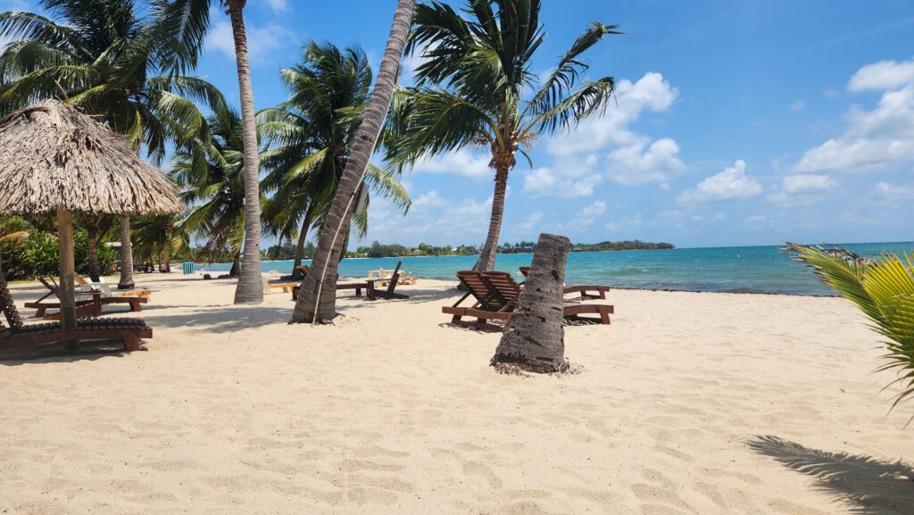 Warm Travel Destination Belize. Beautiful beach.