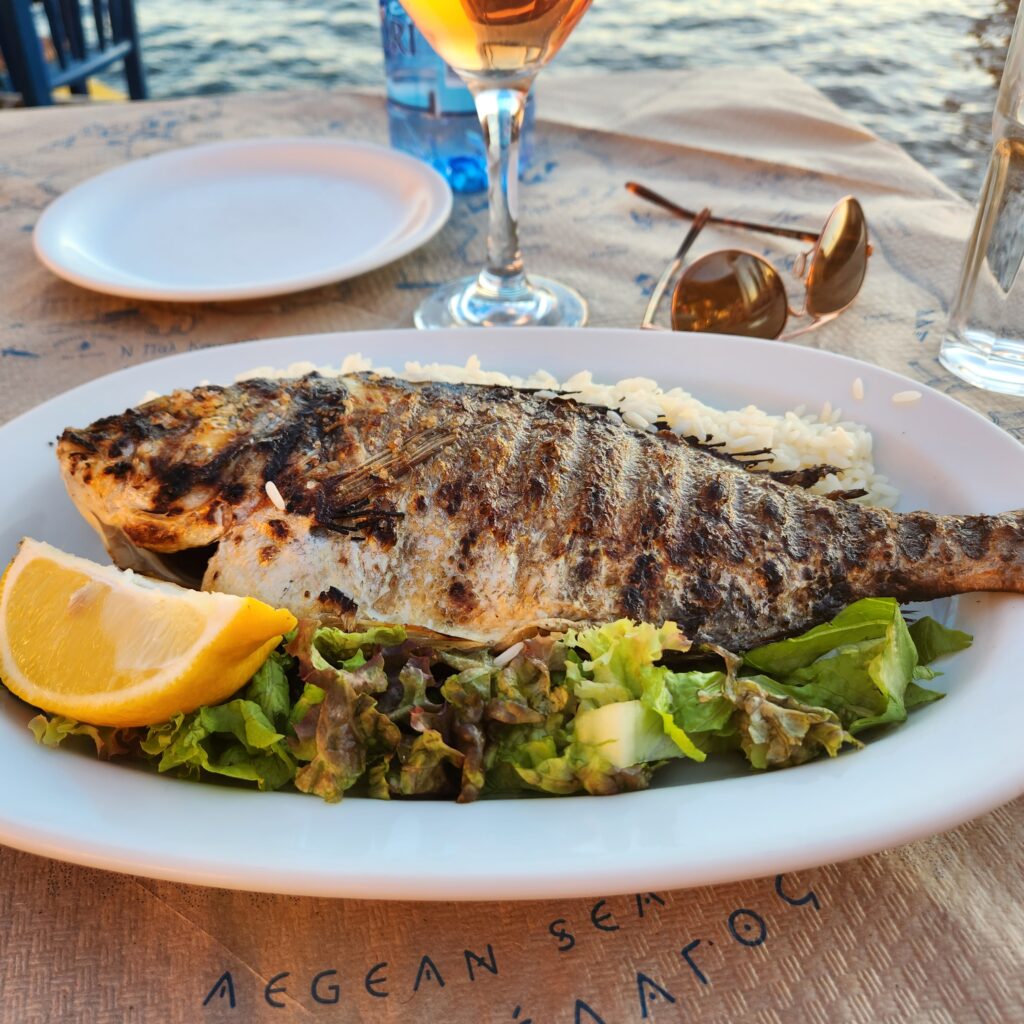 crispy whole dorada santorini